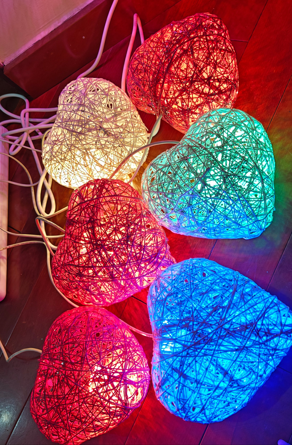 String heart shaped light