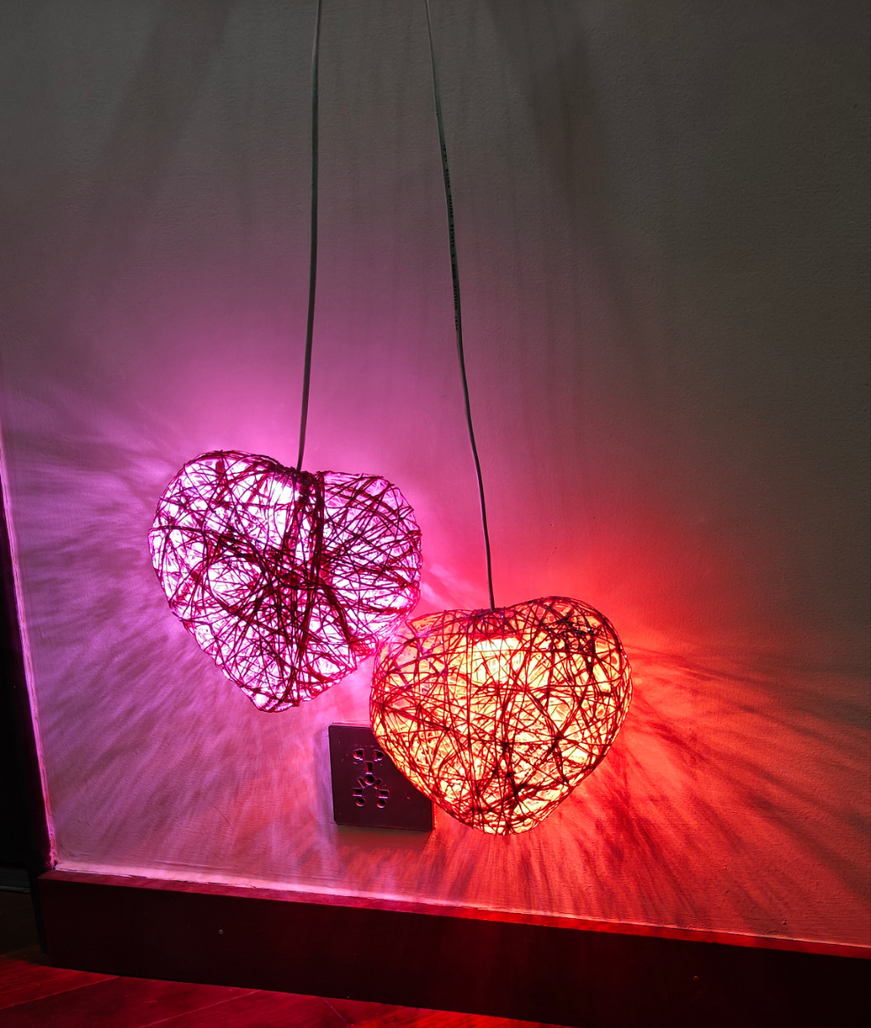 String heart shaped light