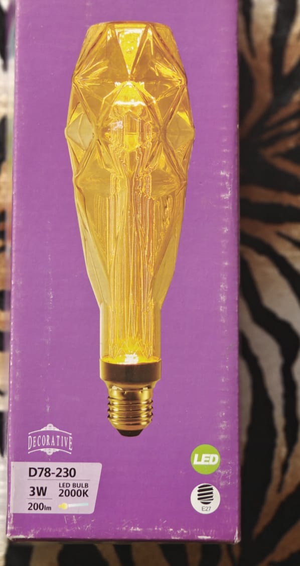 DECORATIVE FILAMENT BULB D78 EDISON LED 3W 2000K