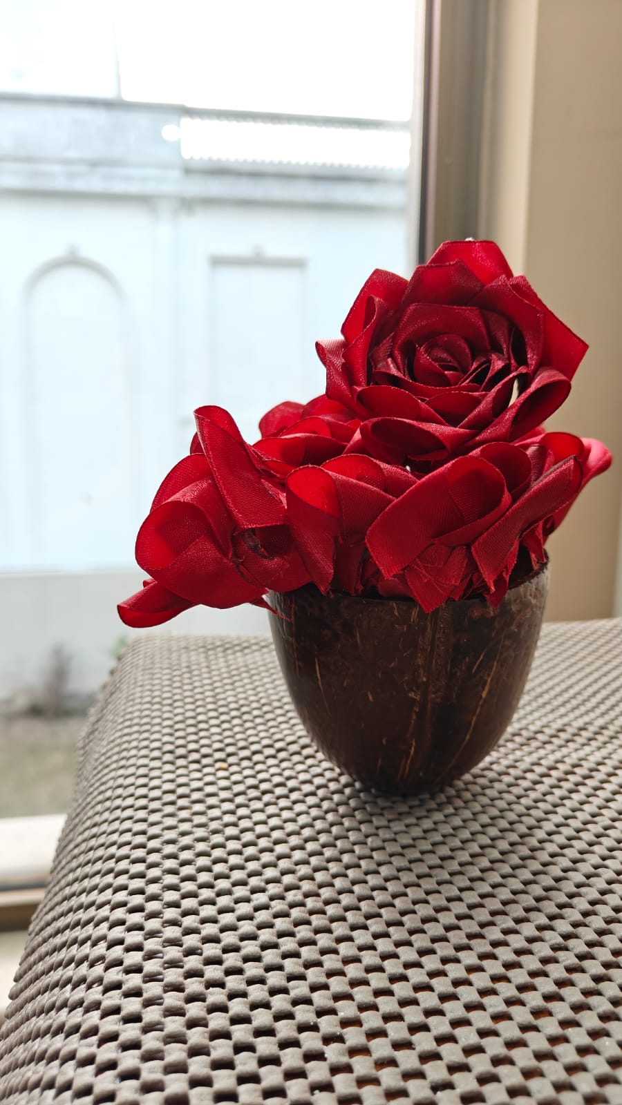Coconut Shell Bowl Gift (with ribbon flowers)