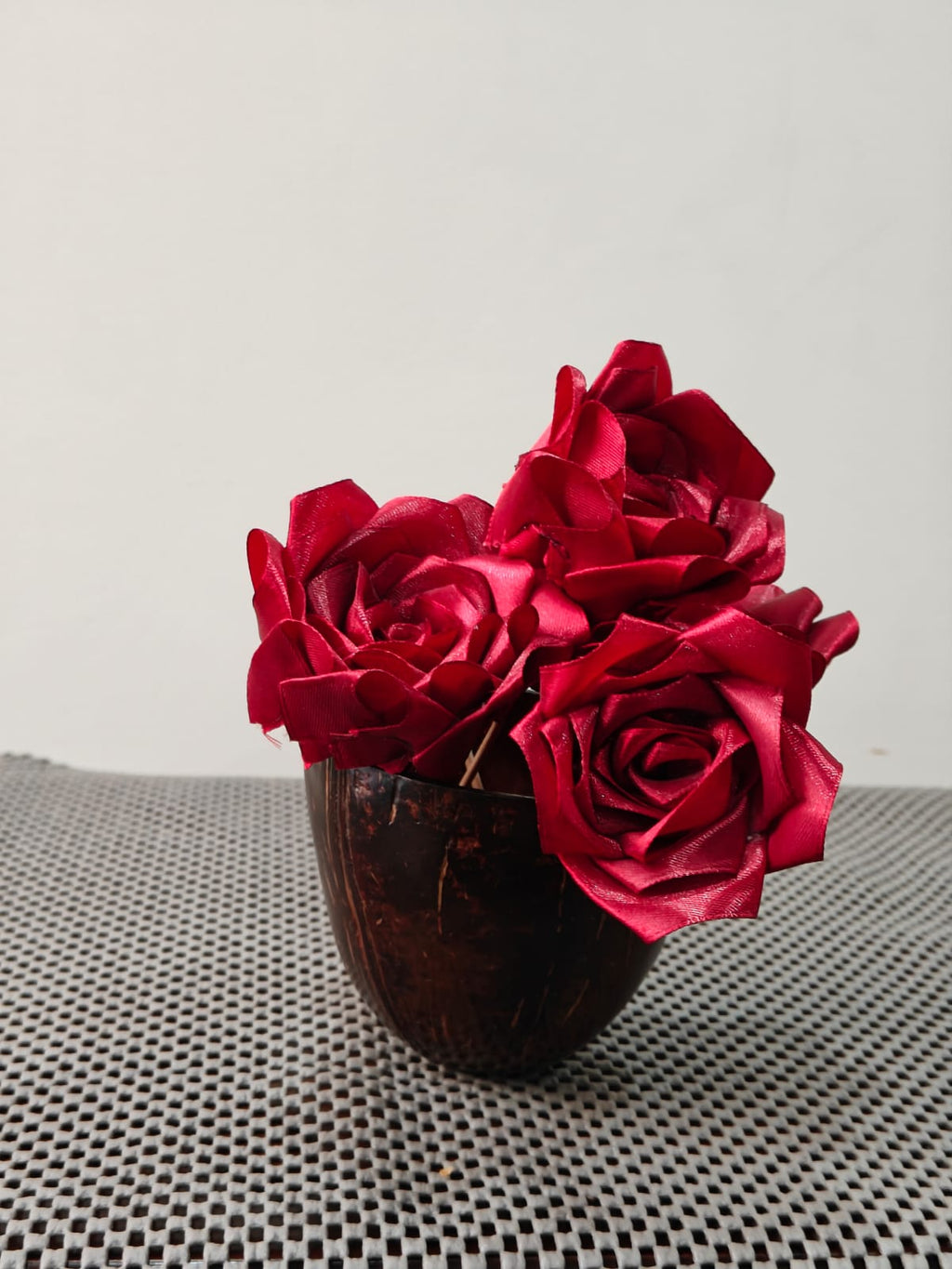 Coconut Shell Bowl Gift (with ribbon flowers)