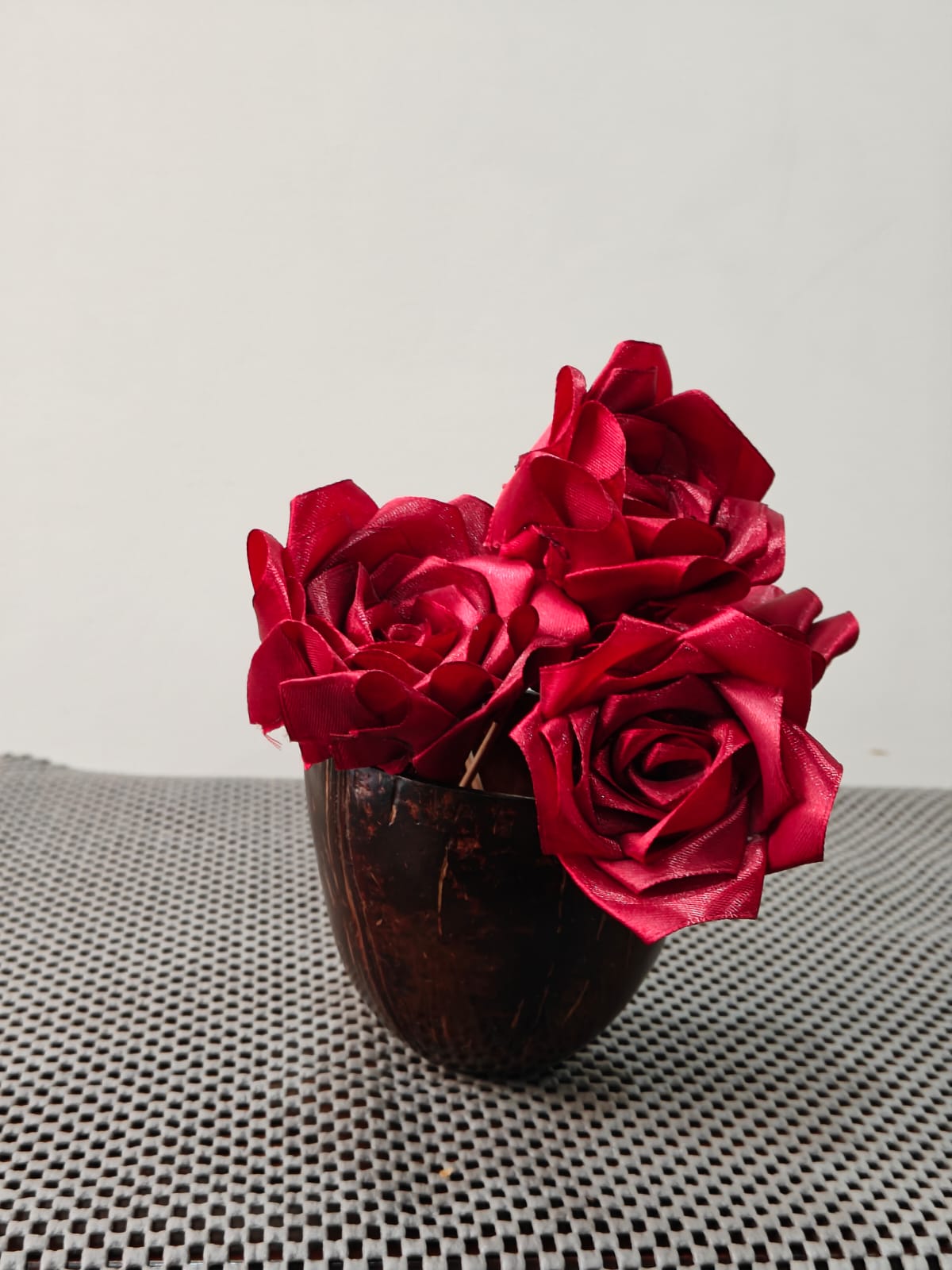 Coconut Shell Bowl Gift (with ribbon flowers)