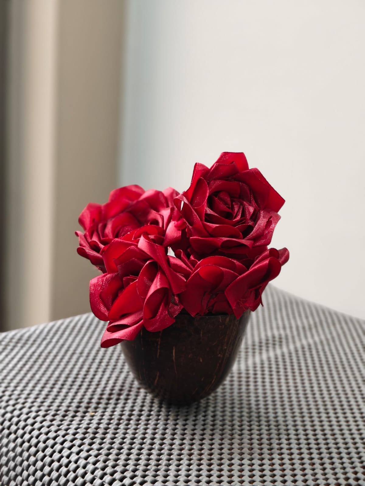 Coconut Shell Bowl Gift (with ribbon flowers)