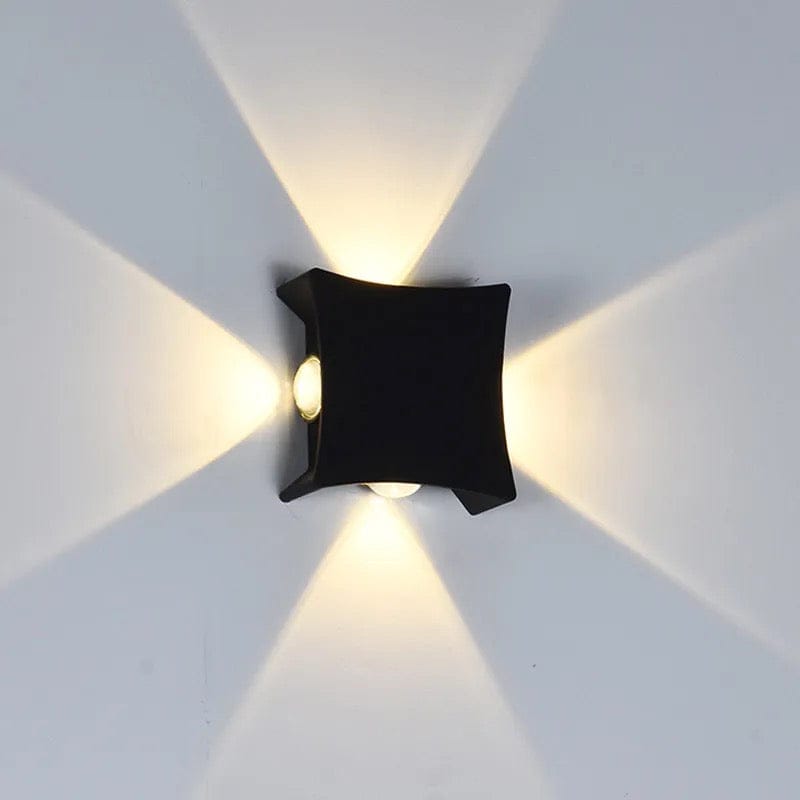 Black square LED wall Light