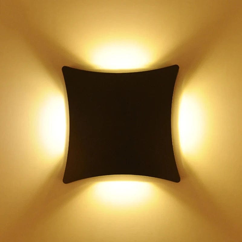 Black square LED wall Light