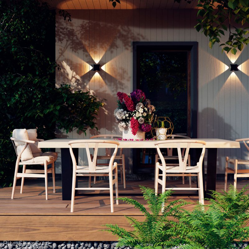 Black square LED wall Light