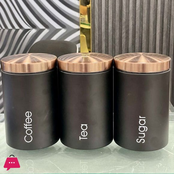 Tea Coffee Sugar Canisters – Tea Coffee Sugar Set of 3