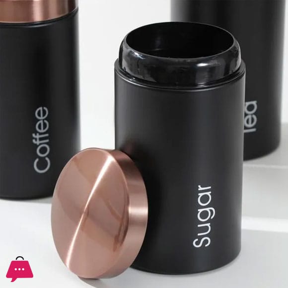 Tea Coffee Sugar Canisters – Tea Coffee Sugar Set of 3