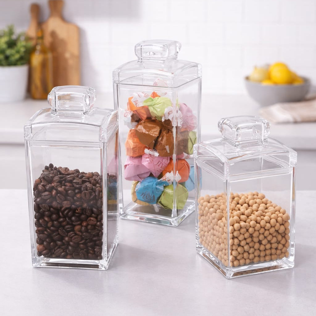 Air Tight Acrylic Canister 700ml/500ml/300ml