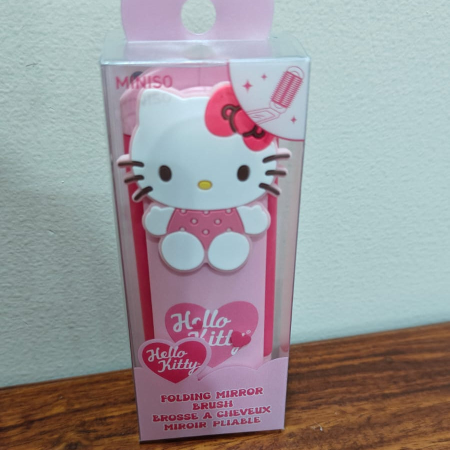 Rectangle Folding Mirror Brush (Hello Kitty)