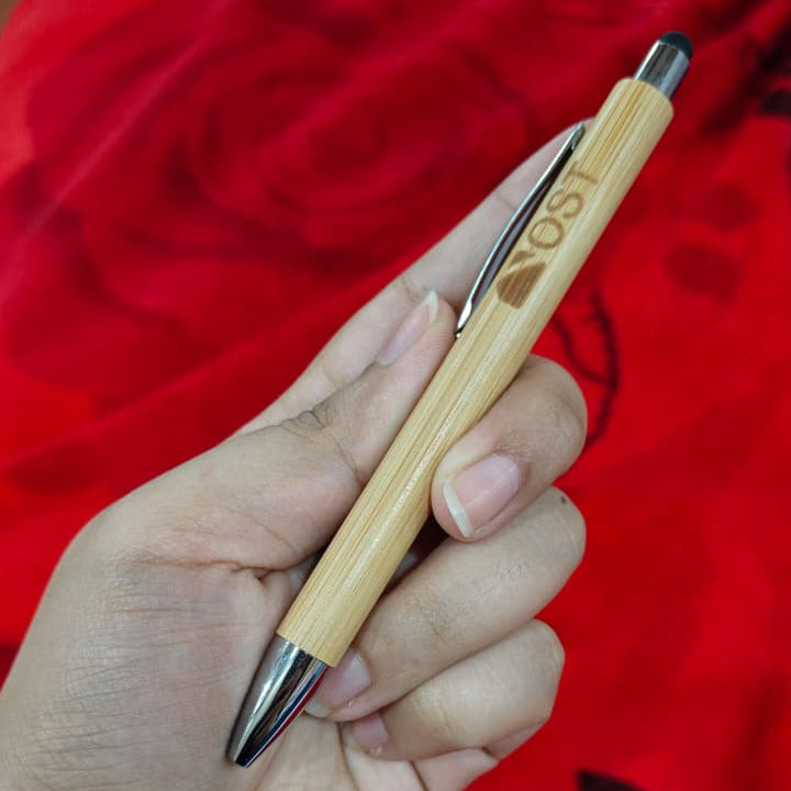 Premium bamboo ball pen with stylus