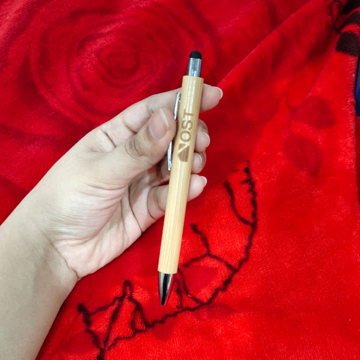 Premium bamboo ball pen with stylus