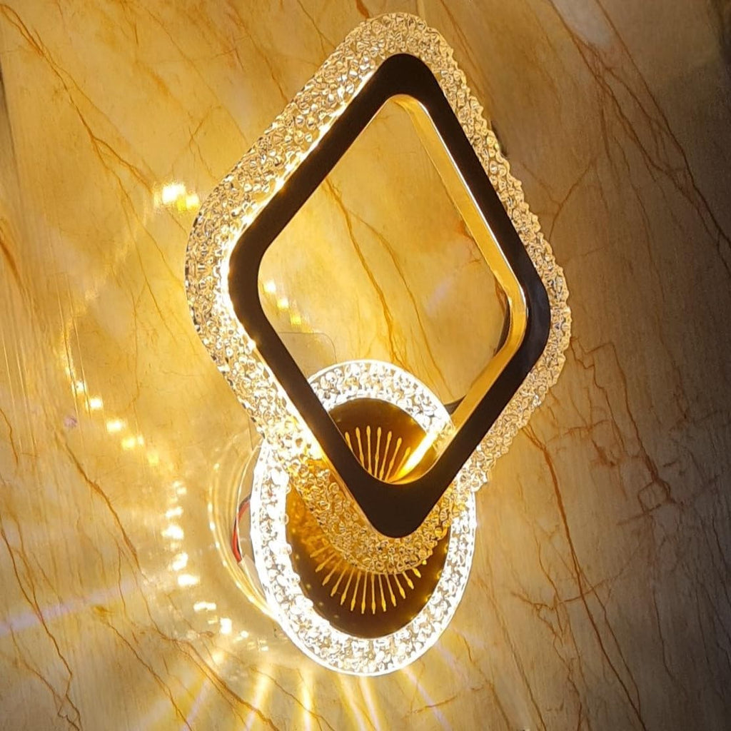LED Golden Acrylic wall light ( 3 Modes of Color )