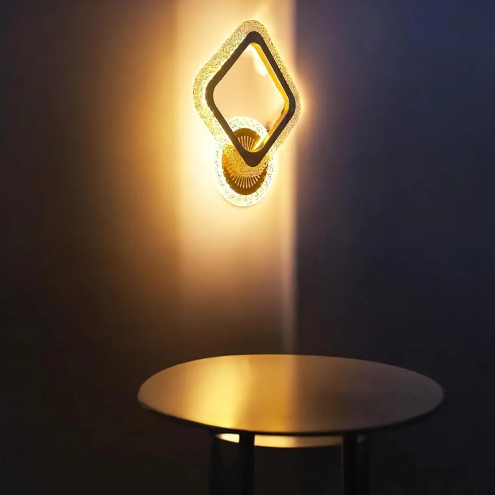 LED Golden Acrylic wall light ( 3 Modes of Color )