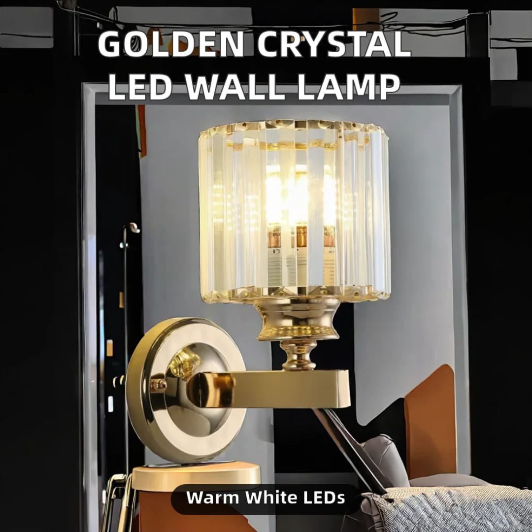 Luxury Crystal Wall Light – Gold Finish
