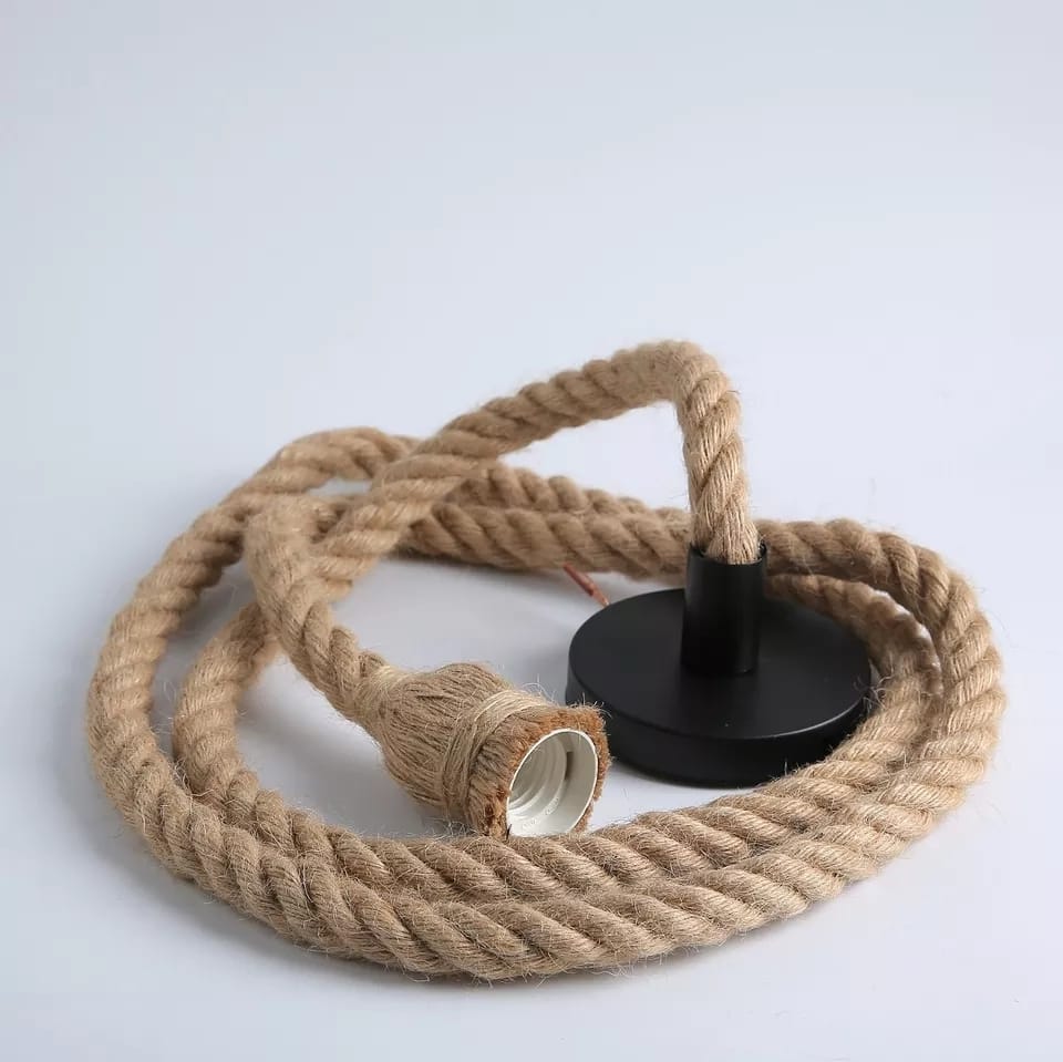 Jute Rope Hanging Light (Bulb included)