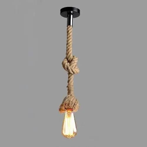Jute Rope Hanging Light (Bulb included)
