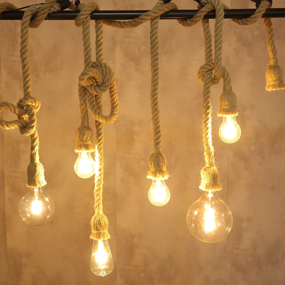 Jute Rope Hanging Light (Bulb included)