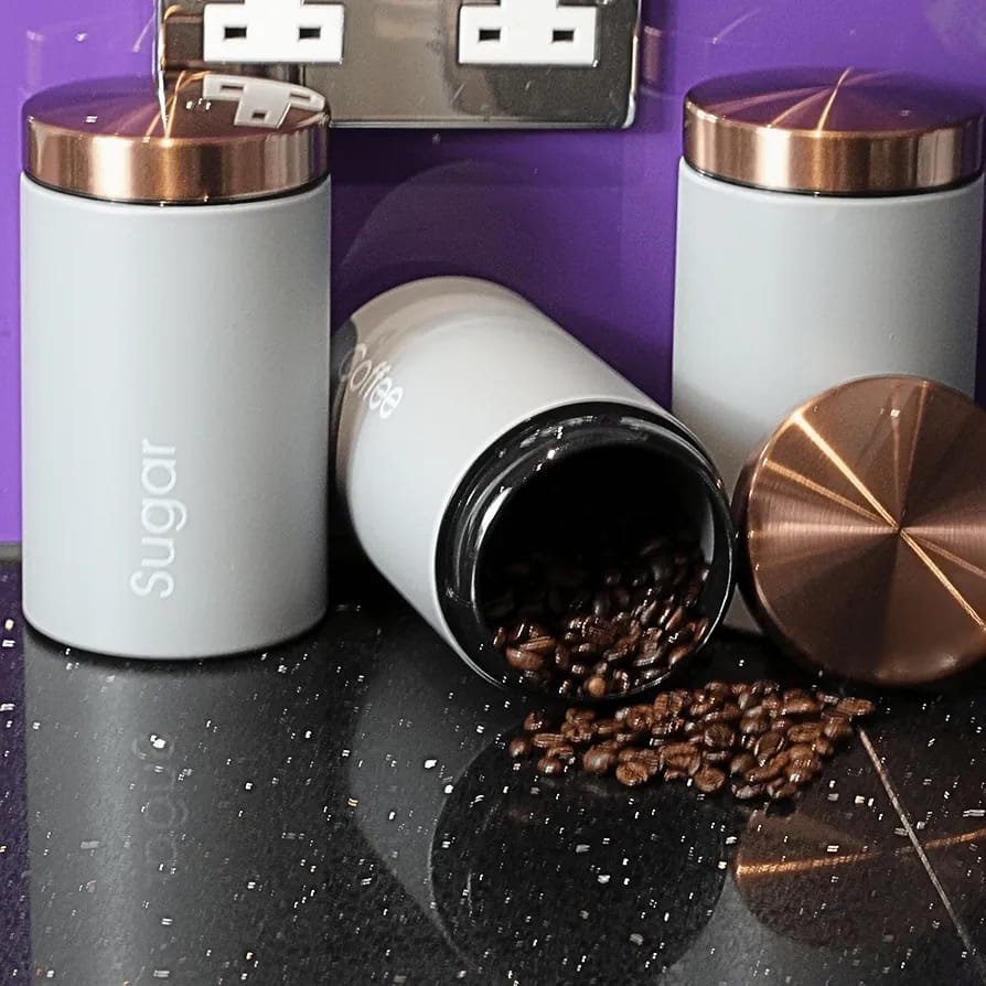 Tea Coffee Sugar Canisters – Tea Coffee Sugar Set of 3
