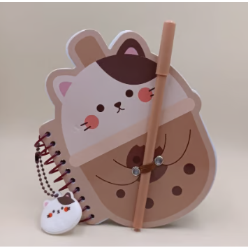 Miniso Milk Tea Series Wirebound Memo Pad - 80 Sheets (Kitten)