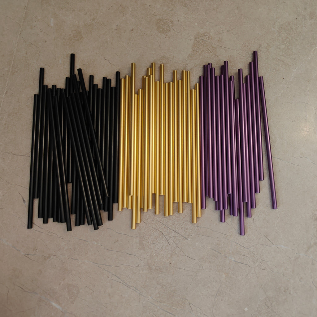 Reusable Aluminum Straws (Pack of 6)