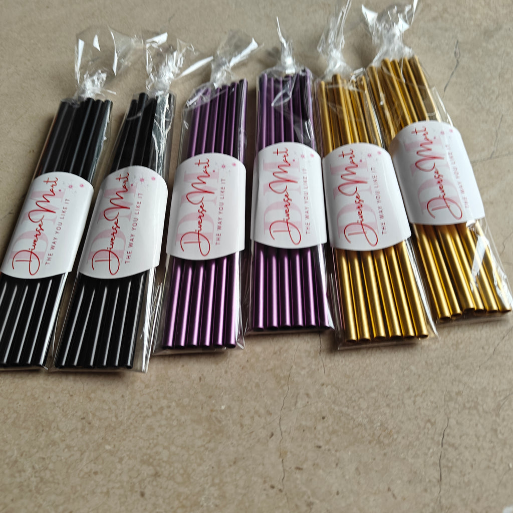 Reusable Aluminum Straws (Pack of 6)