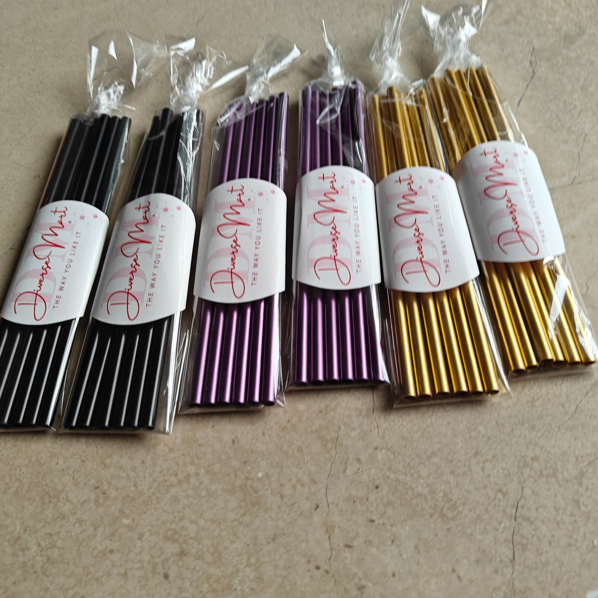 Reusable Aluminum Straws (Pack of 6)