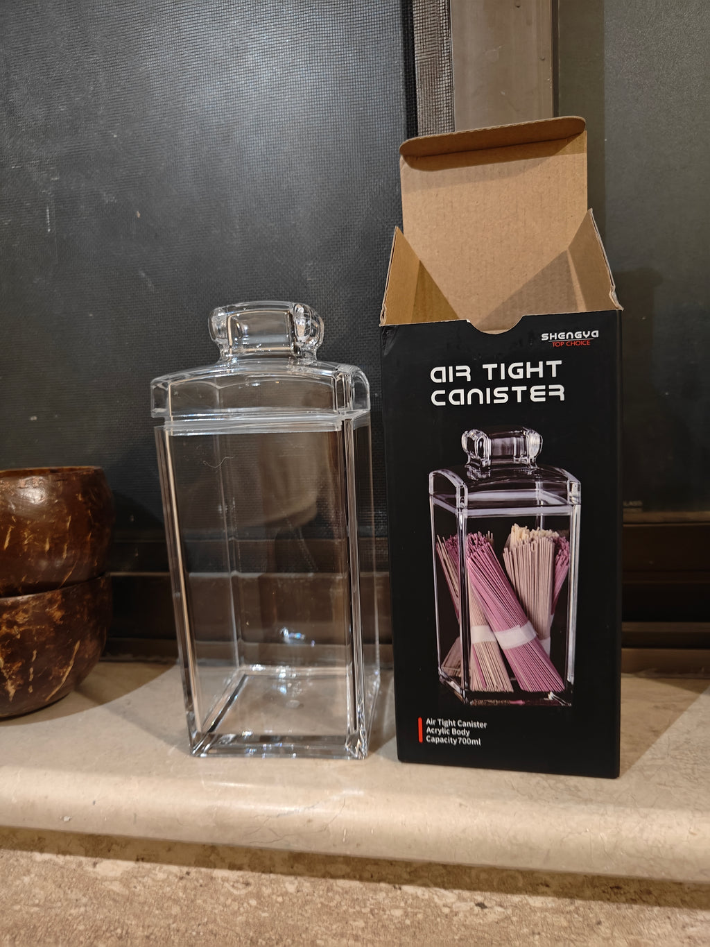 Air Tight Acrylic Canister 700ml/500ml/300ml