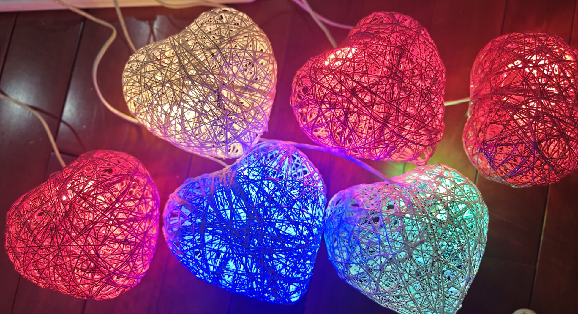 String heart shaped light